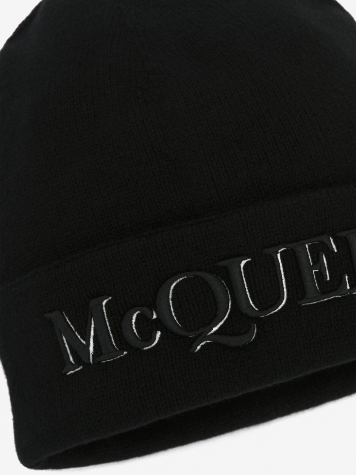 Black Men's in Beanie Fashion Alexander McQueen
