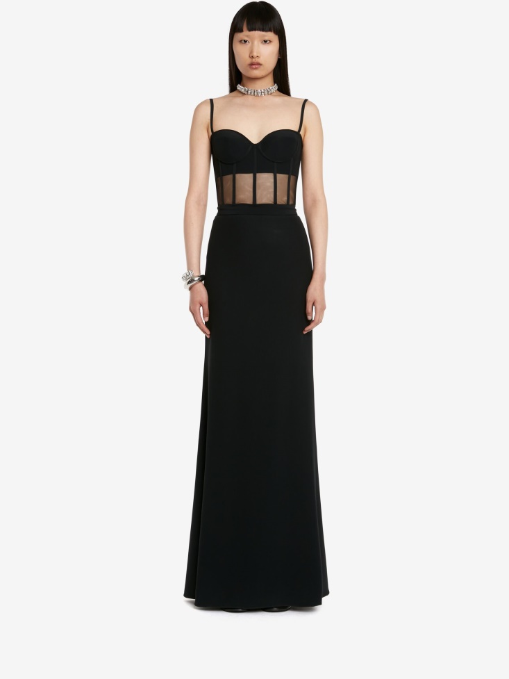 Women's Bustier Evening Dress Fashion Alexander McQueen Black