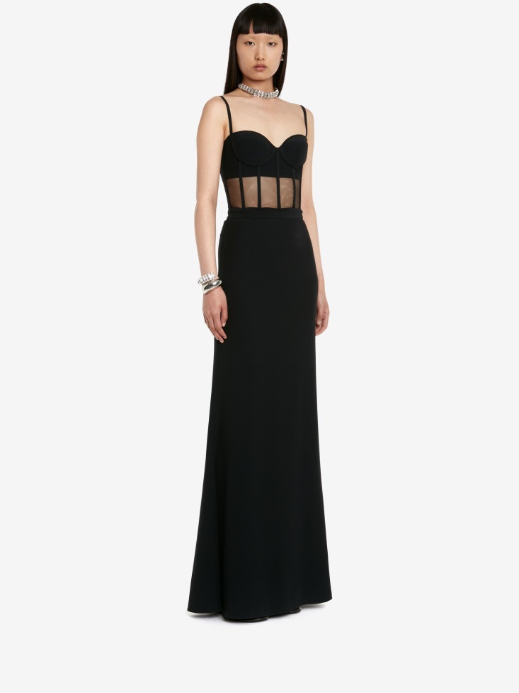 Women's Bustier Evening Dress Fashion Alexander McQueen Black