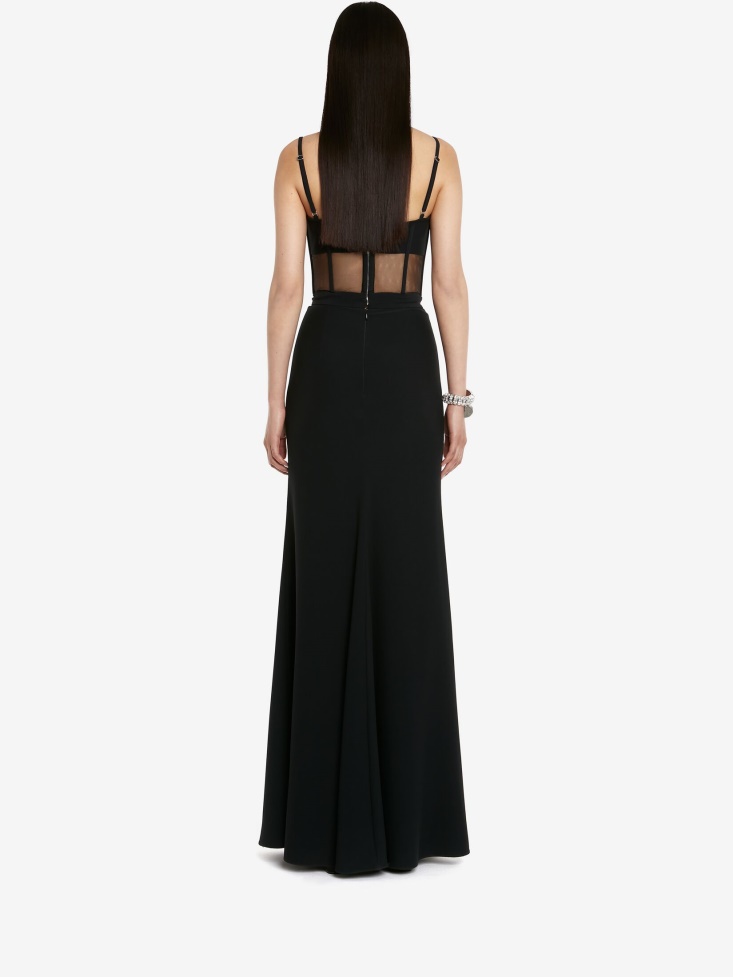 Women's Bustier Evening Dress Fashion Alexander McQueen Black
