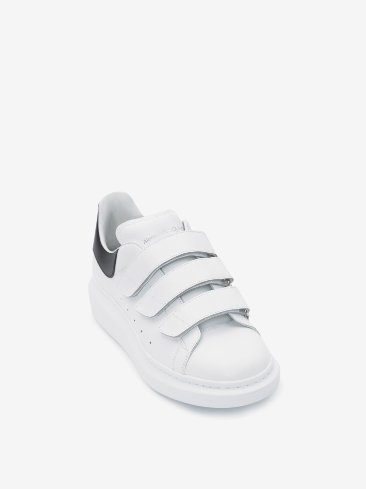 Fashion Alexander McQueen White/Black Men's Oversized Triple Strap Sneaker
