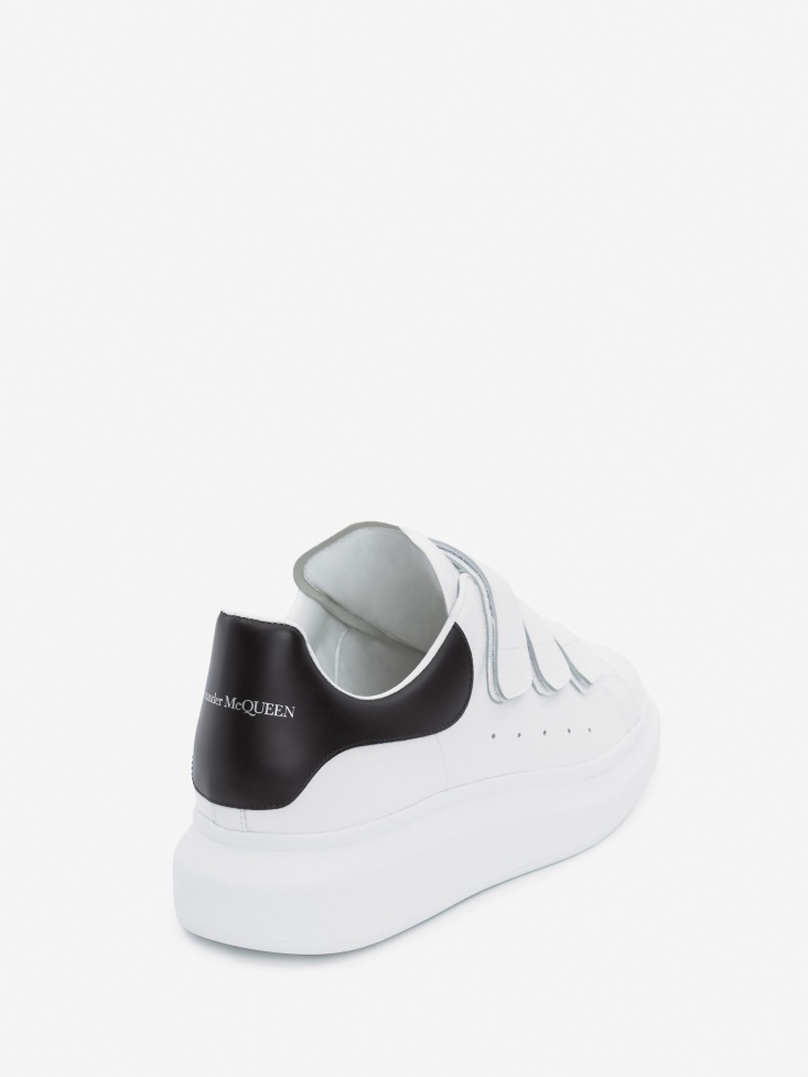 Fashion Alexander McQueen White/Black Men's Oversized Triple Strap Sneaker