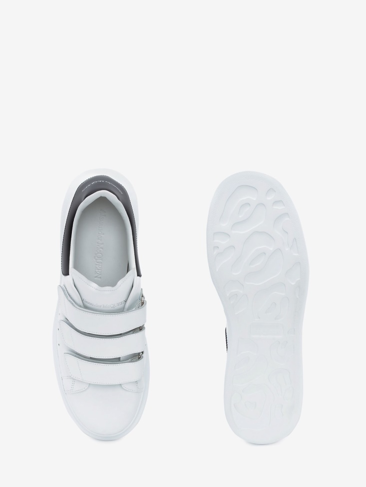 Fashion Alexander McQueen White/Black Men's Oversized Triple Strap Sneaker