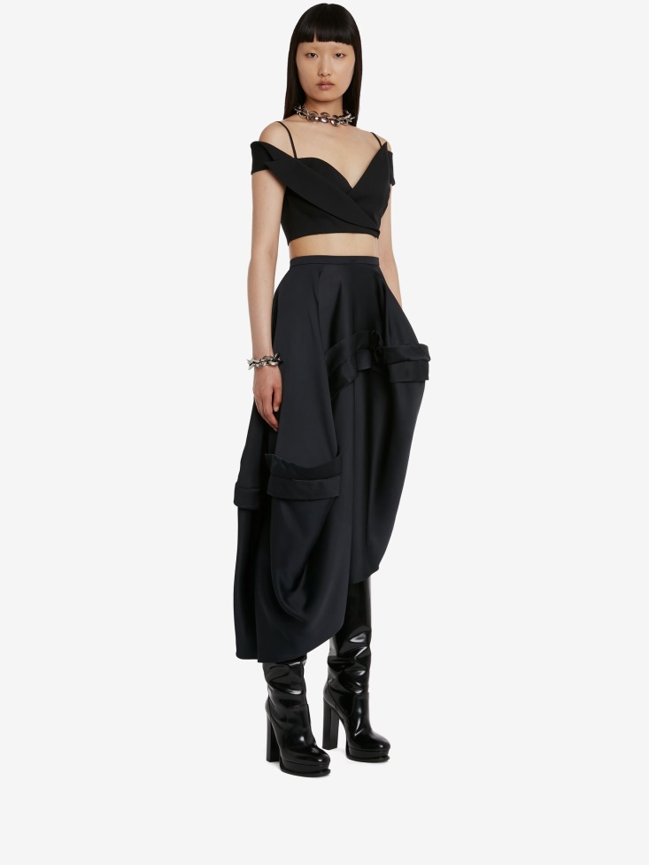 Fashion Alexander McQueen Women's Asymmetric Balloon Skirt Black