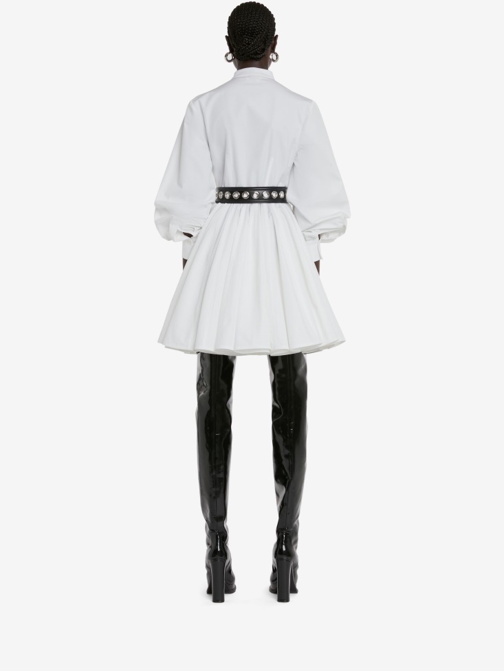 Women's Panelled Shirt Dress Optical White Fashion Alexander McQueen