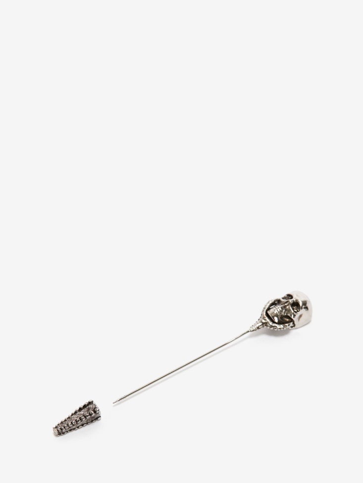 Antique Silver Men's Victorian Skull Pin Fashion Alexander McQueen