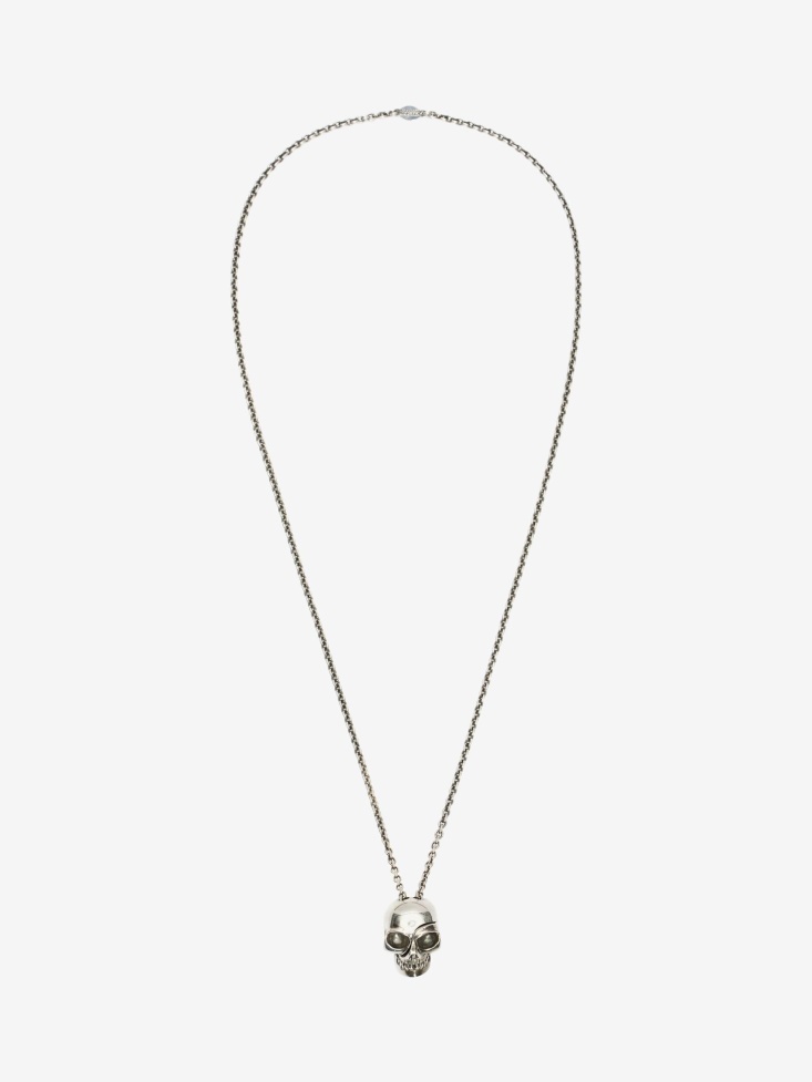 Fashion Alexander McQueen Antique Silver Men's Divided Skull Pendant