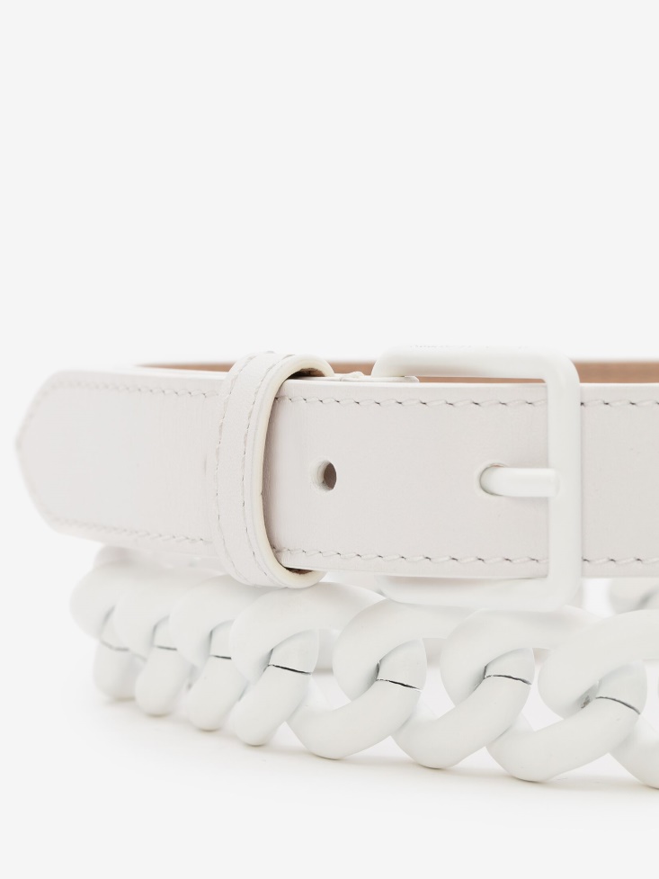 Women's Double Belt With Chain Fashion Alexander McQueen Optic White