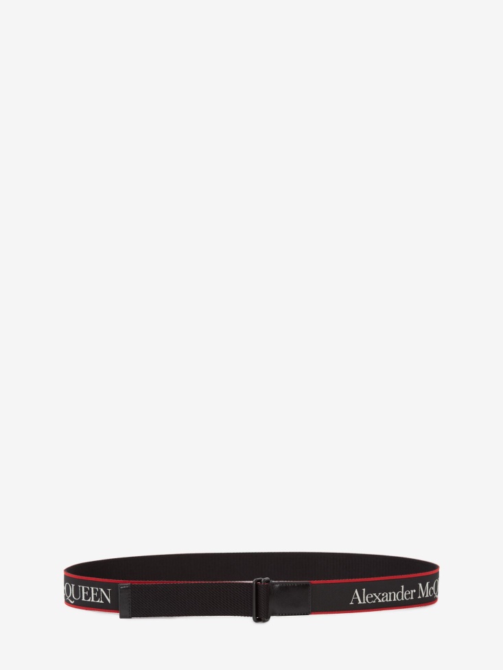 Fashion Alexander McQueen Men's Camera Belt Black/Red