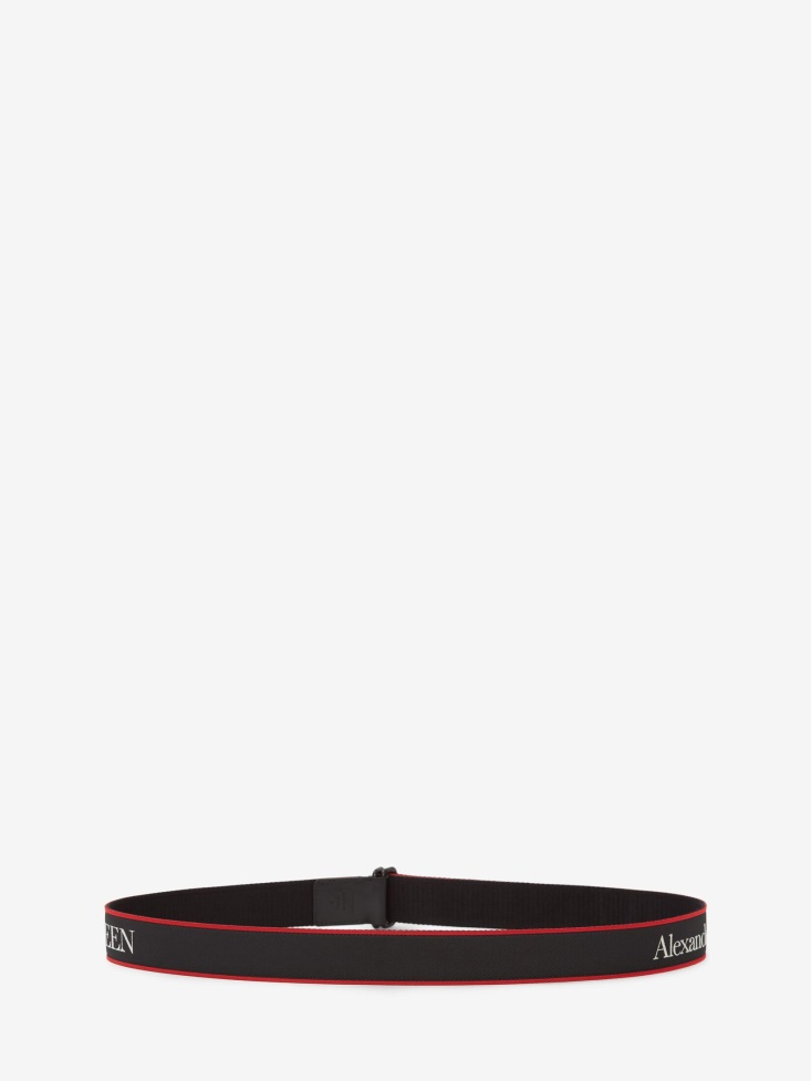 Fashion Alexander McQueen Men's Camera Belt Black/Red