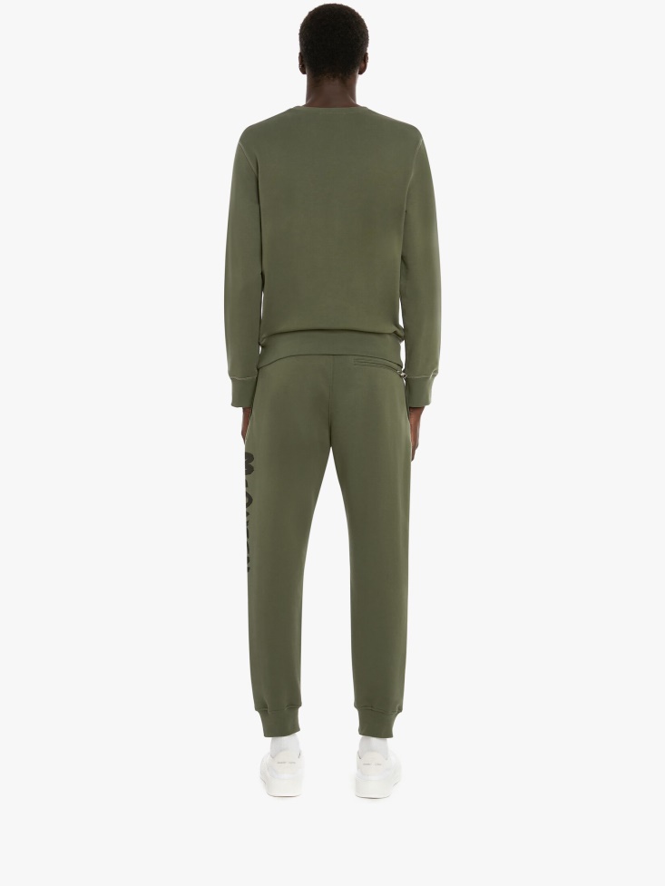 Khaki Fashion Alexander McQueen Men's in Graffiti Sweatshirt