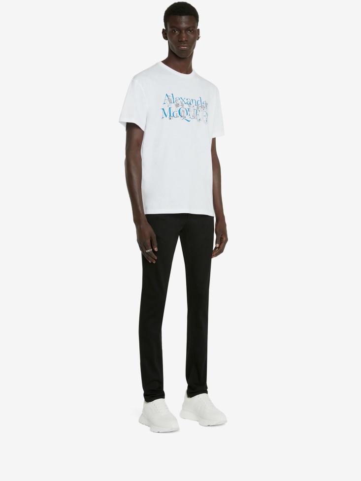 Fashion Alexander McQueen Men's Skeleton Band T-Shirt White Mix