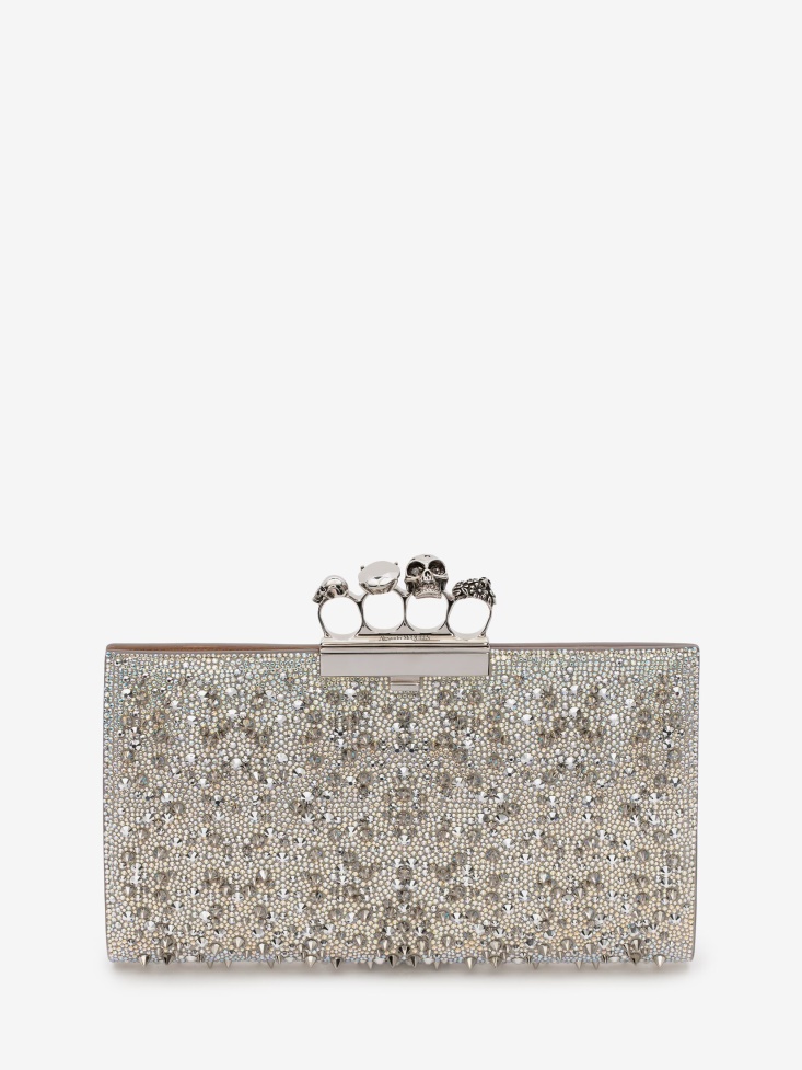Women's Jewelled Flat Pouch Fashion Alexander McQueen White