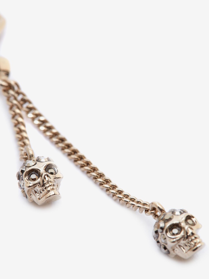 Pale Gold Fashion Alexander McQueen Women's Chain Skull Earrings