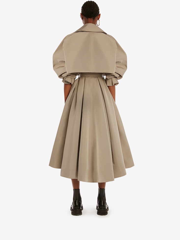 Fashion Alexander McQueen Stone Women's Polyfaille Parachute Trench Coat