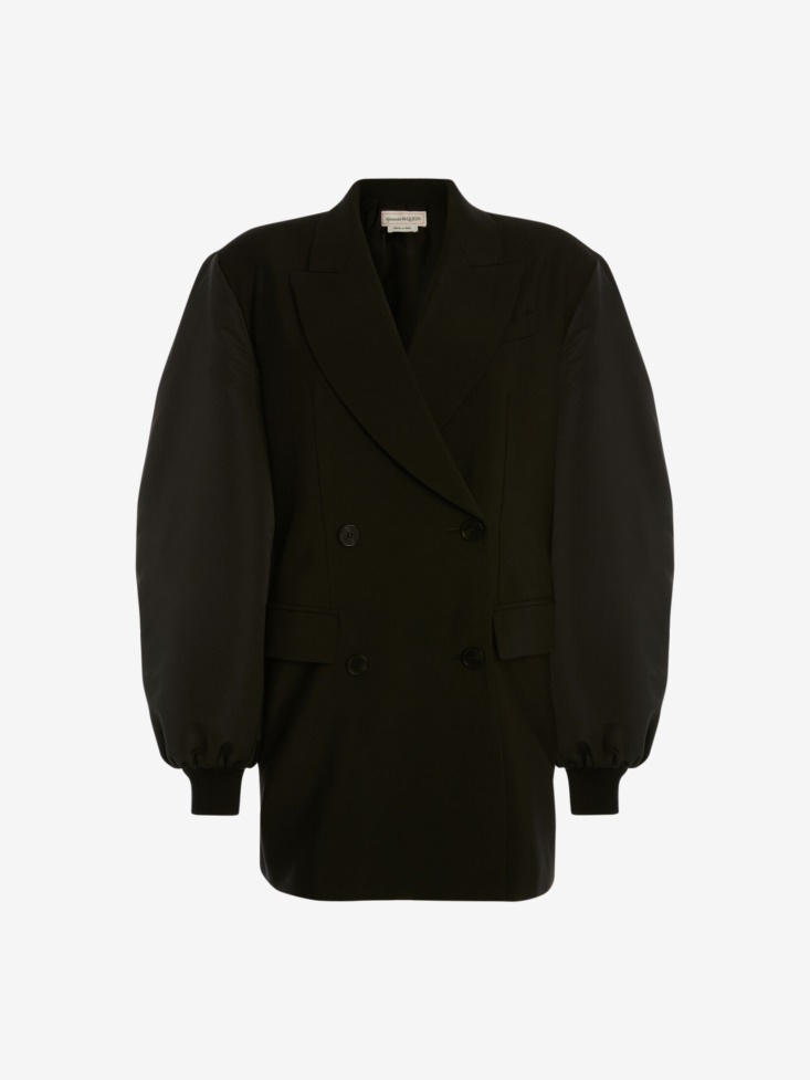 Women's Hybrid Bomber Coat Black Fashion Alexander McQueen