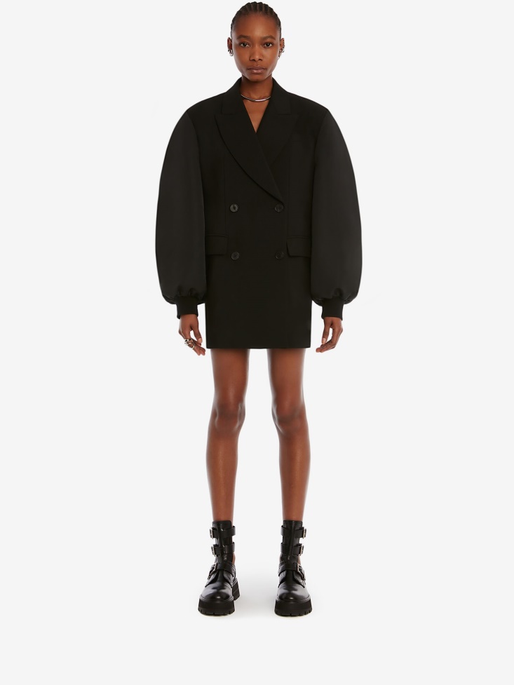 Women's Hybrid Bomber Coat Black Fashion Alexander McQueen