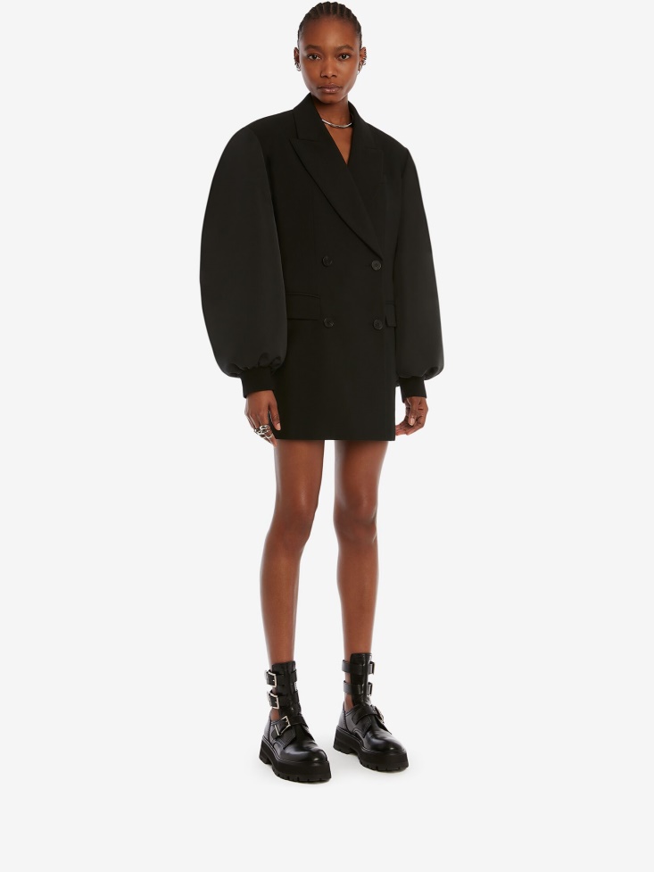 Women's Hybrid Bomber Coat Black Fashion Alexander McQueen