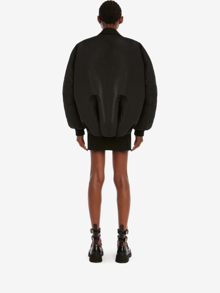 Women's Hybrid Bomber Coat Black Fashion Alexander McQueen