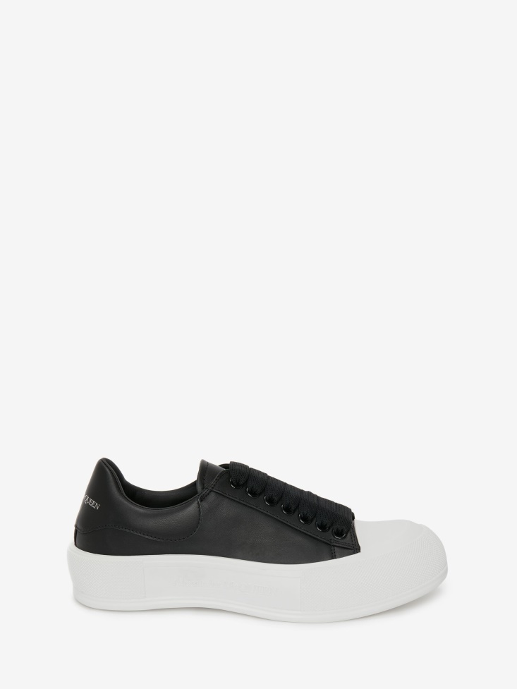 Black Men's Deck Lace Up Plimsoll Fashion Alexander McQueen