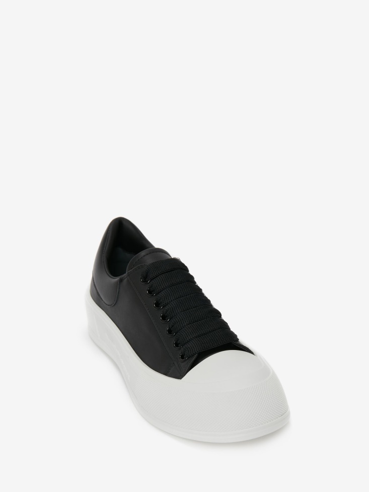 Black Men's Deck Lace Up Plimsoll Fashion Alexander McQueen