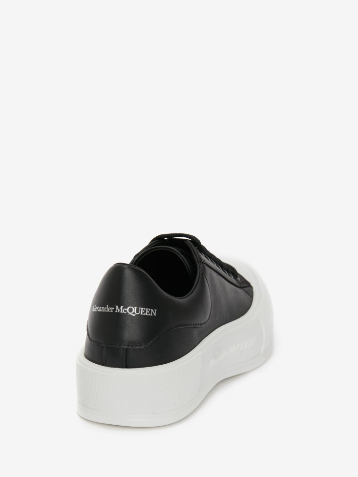 Black Men's Deck Lace Up Plimsoll Fashion Alexander McQueen