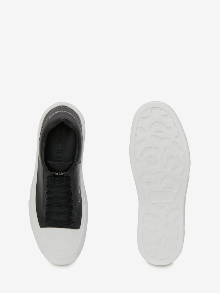 Black Men's Deck Lace Up Plimsoll Fashion Alexander McQueen