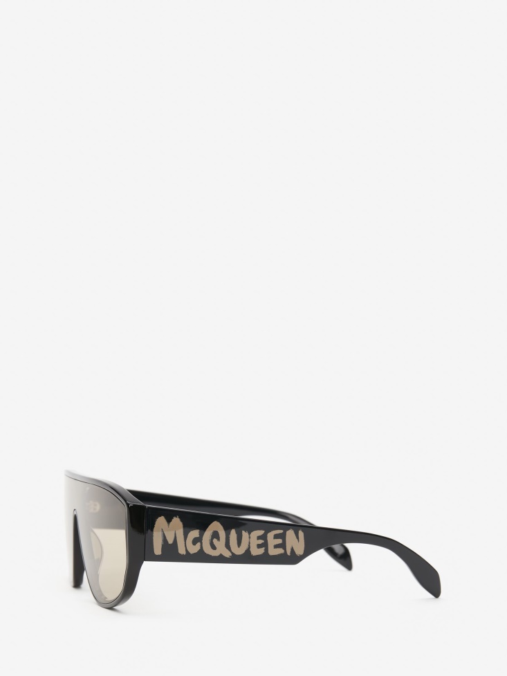 in Graffiti Mask Sunglasses Fashion Alexander McQueen Black
