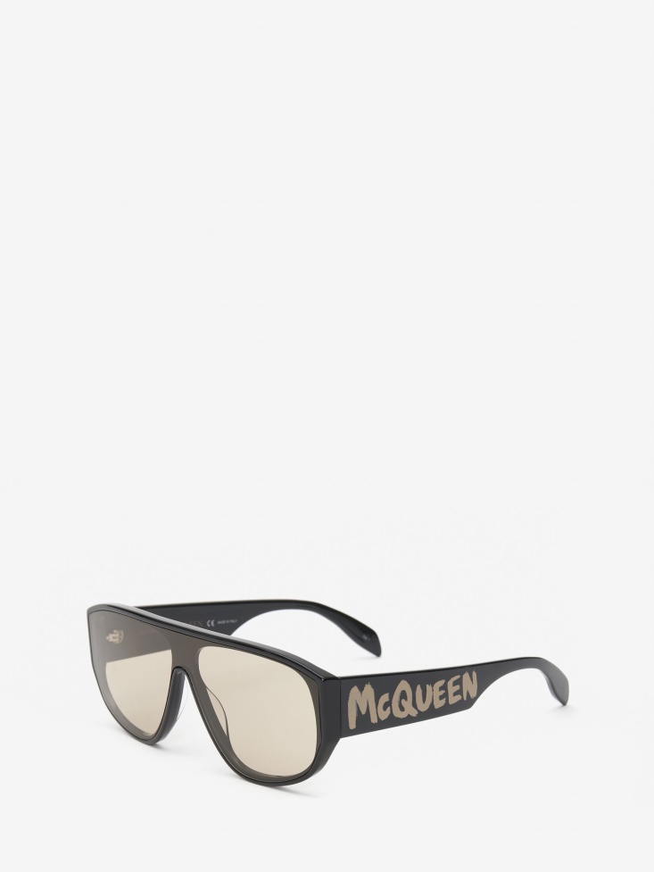 in Graffiti Mask Sunglasses Fashion Alexander McQueen Black