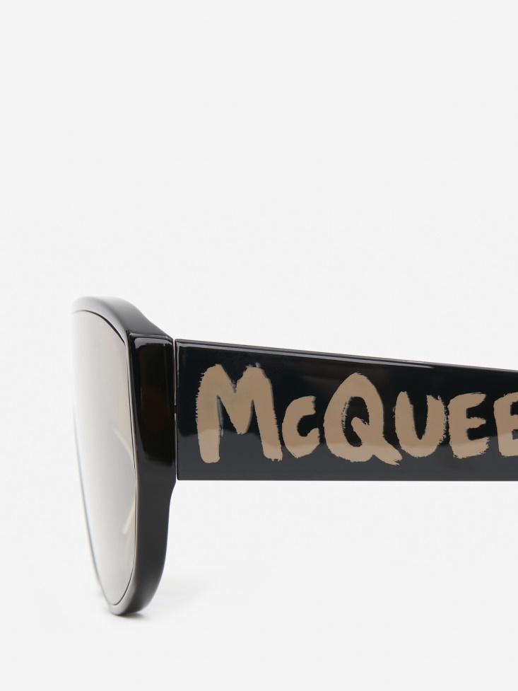 in Graffiti Mask Sunglasses Fashion Alexander McQueen Black