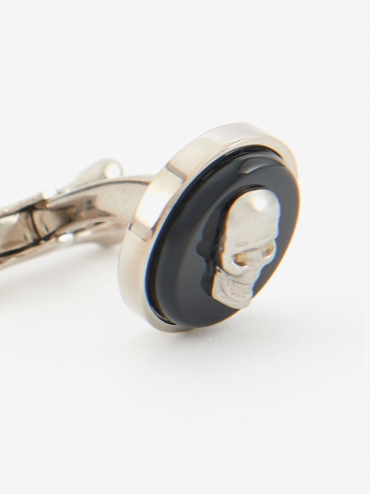 Black Fashion Alexander McQueen Men's Skull Stone Cufflinks
