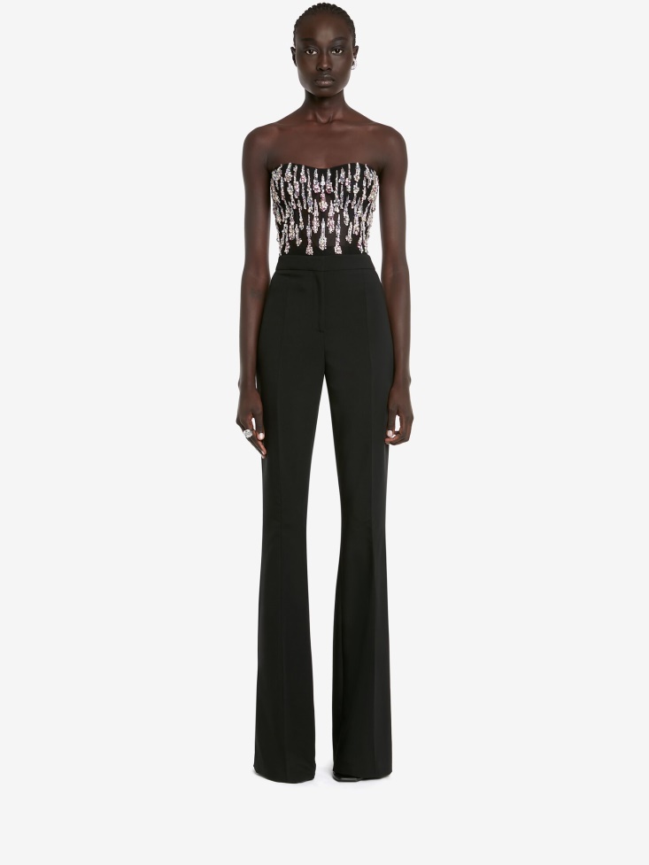 Black Cosmic Rain Embroidery Corset Fashion Alexander McQueen
