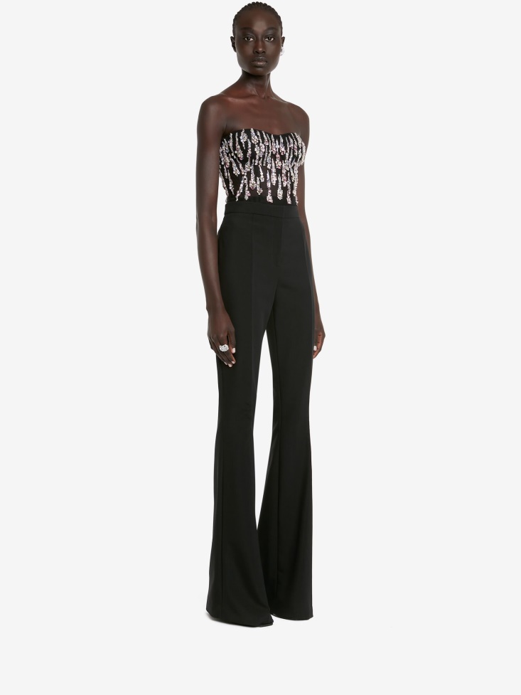 Black Cosmic Rain Embroidery Corset Fashion Alexander McQueen