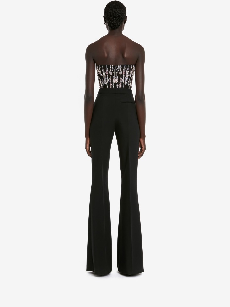 Black Cosmic Rain Embroidery Corset Fashion Alexander McQueen