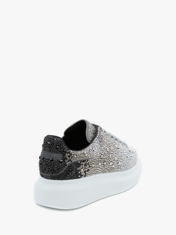 Women's Oversized Sneaker Black/Silver Fashion Alexander McQueen