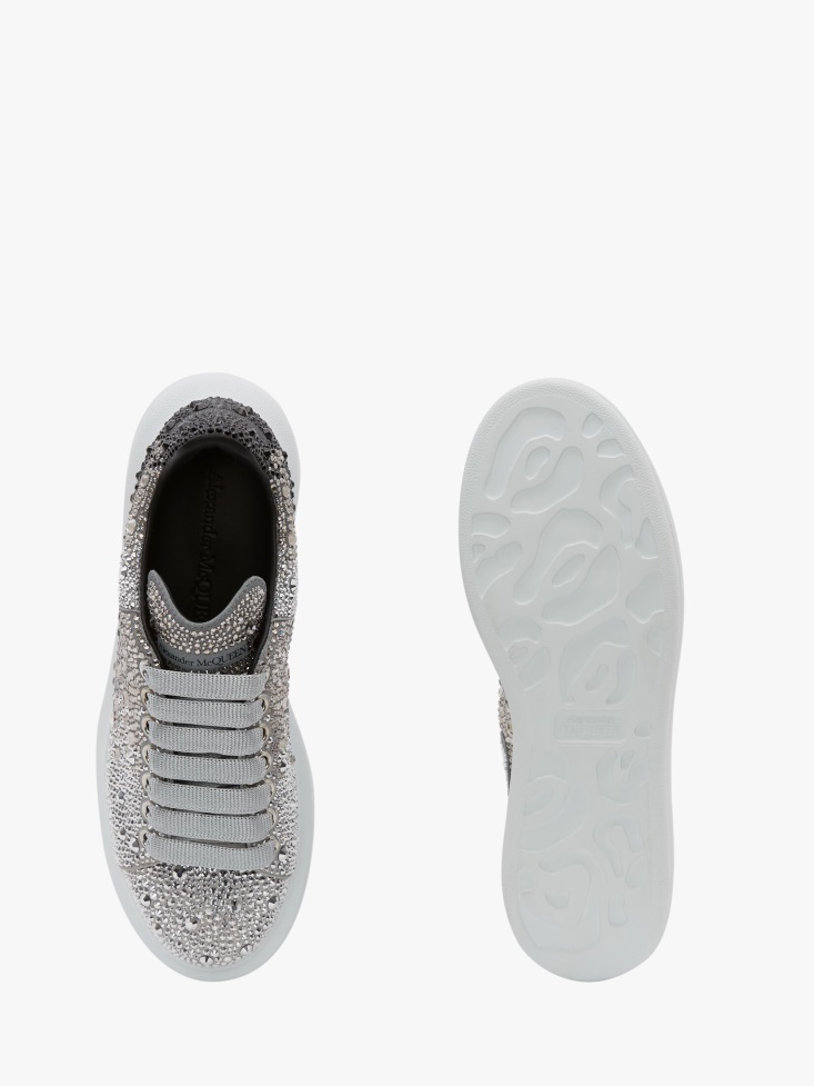 Women's Oversized Sneaker Black/Silver Fashion Alexander McQueen