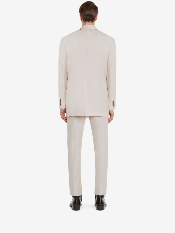 Fashion Alexander McQueen Courtney Pink Men's Wool Mohair Double-Breasted Jacket