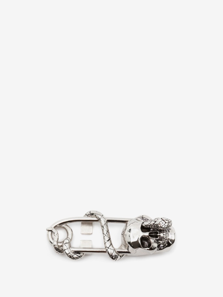 Antique Silver Men's Skull And Snake Sneaker Charm Fashion Alexander McQueen