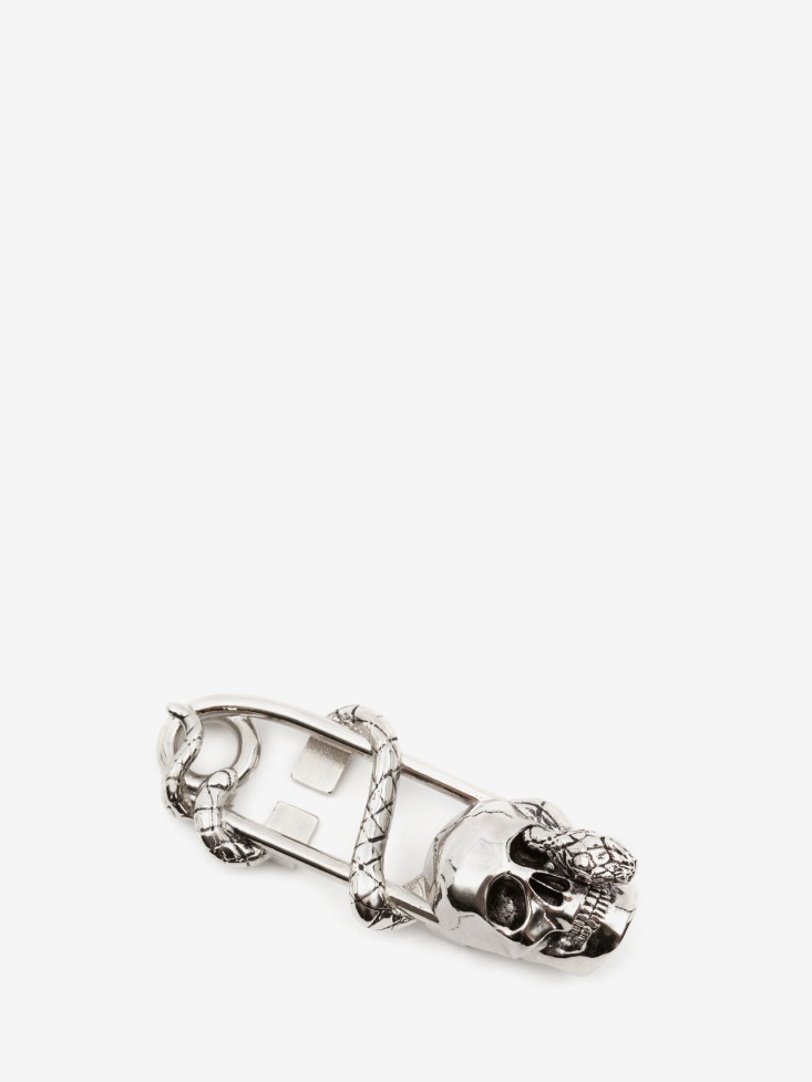 Antique Silver Men's Skull And Snake Sneaker Charm Fashion Alexander McQueen