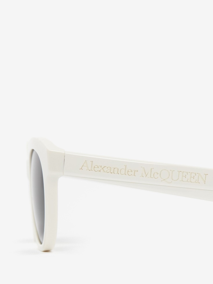 in Angled Pantos Sunglasses Fashion Alexander McQueen Ivory