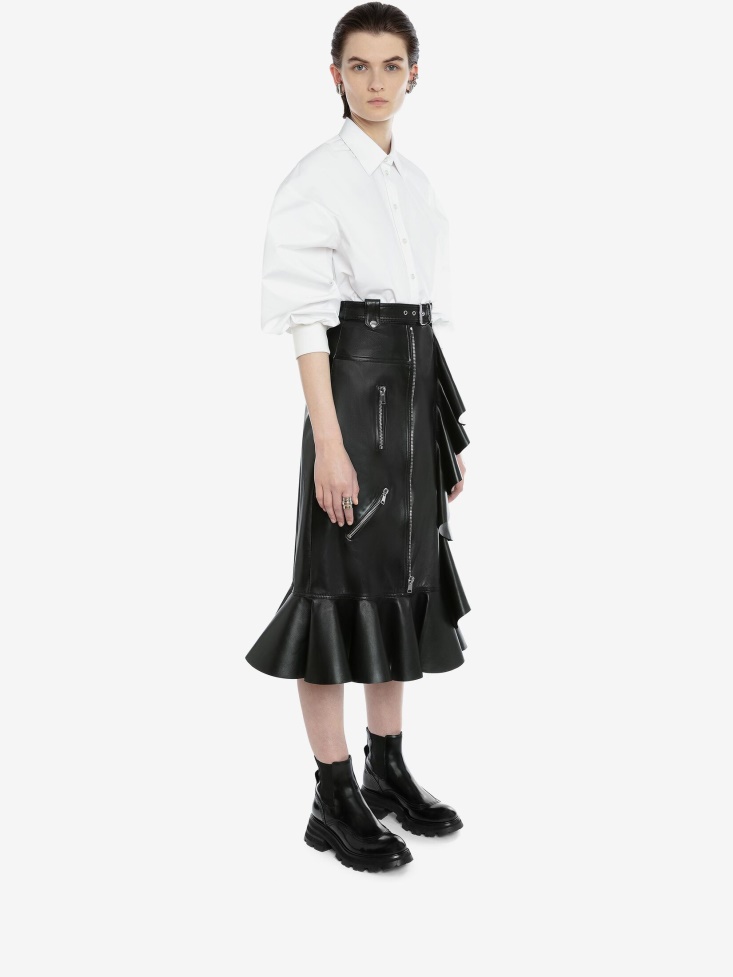 Fashion Alexander McQueen Optical White Women's Cocoon Sleeve Shirt