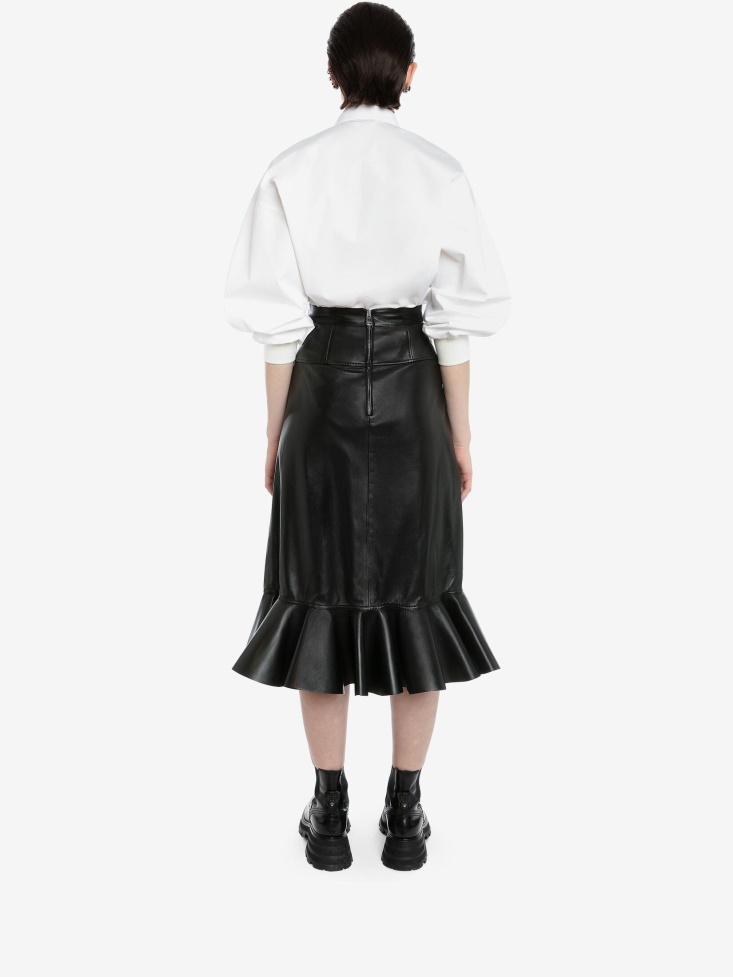 Fashion Alexander McQueen Optical White Women's Cocoon Sleeve Shirt