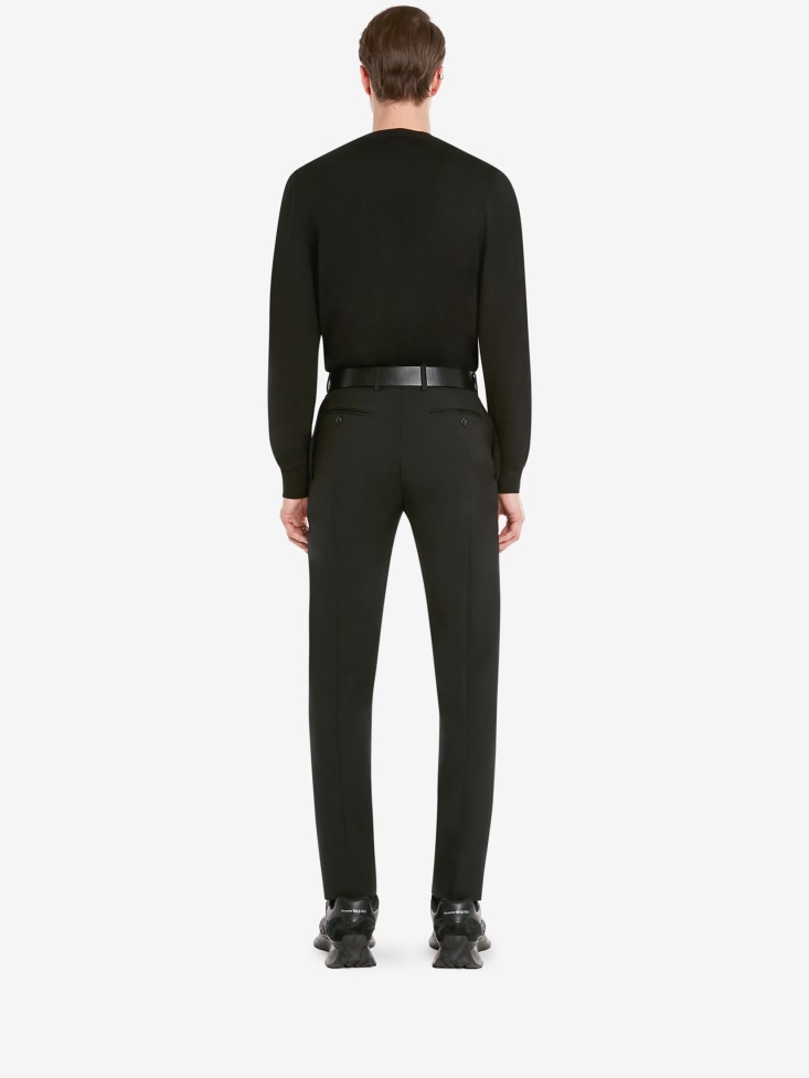 Men's Black Wool Tree Graffiti Jumper Black/Silver Fashion Alexander McQueen