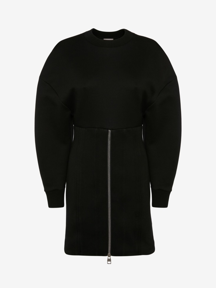 Women's Cocoon Sleeve Mini Dress Black Fashion Alexander McQueen