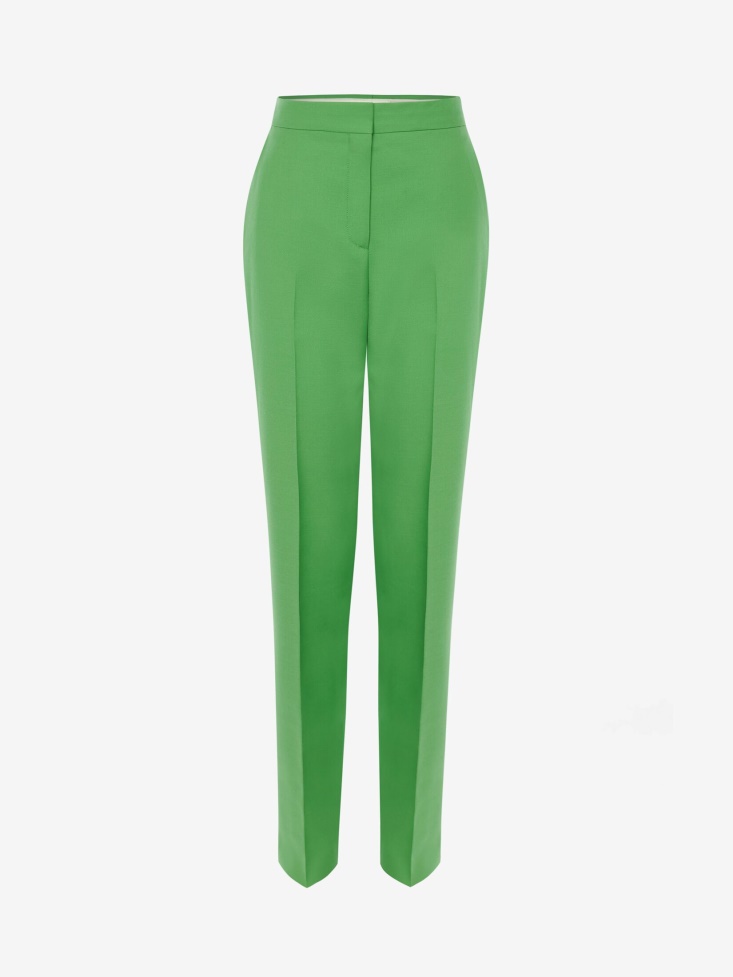 Women's Long Cigarette Trousers Fashion Alexander McQueen Acid Green