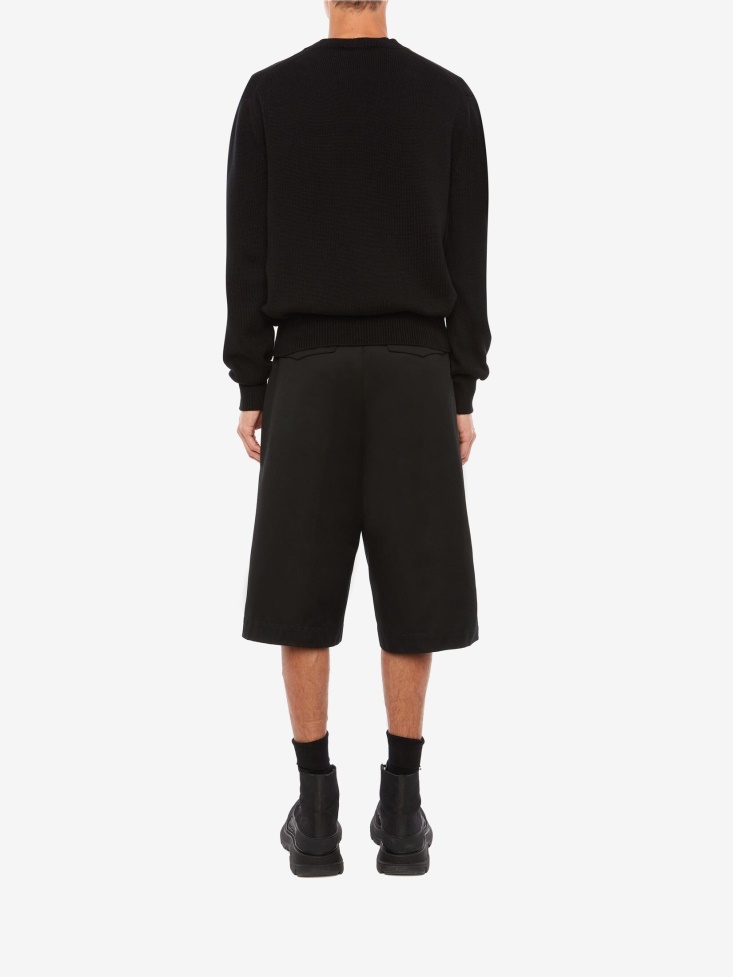 Black/White Men's in Embroidered Crew Neck Jumper Fashion Alexander McQueen