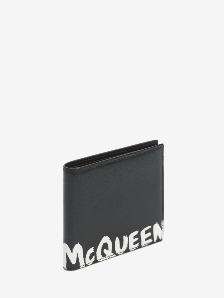 Men's in Graffiti Billfold Wallet Fashion Alexander McQueen Black/White