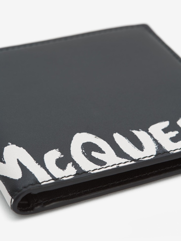 Men's in Graffiti Billfold Wallet Fashion Alexander McQueen Black/White