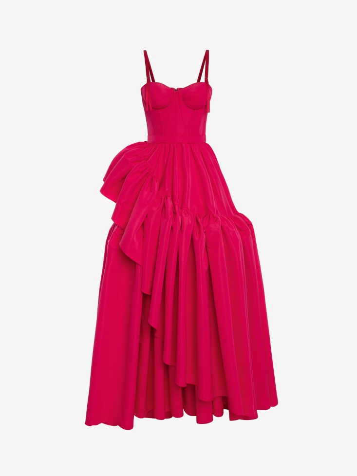 Bobby Pink Fashion Alexander McQueen Women's Polyfaille Exploded Corset Dress