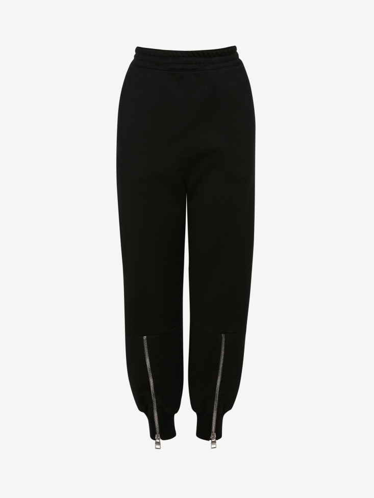 Fashion Alexander McQueen Black Women's Zip Detail Joggers